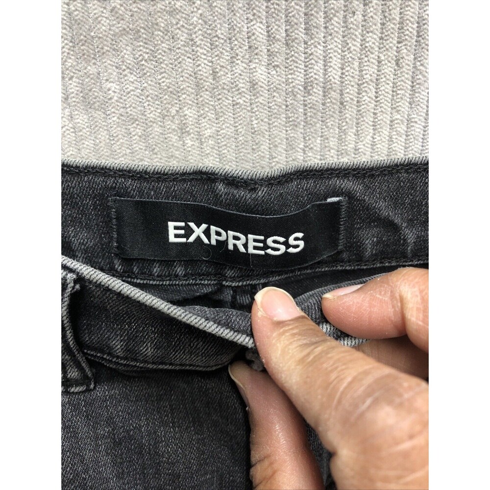 Express Women’s Jeans 10R Slim Ankle Super High Rise Black Gray Wash - Picture 4 of 14